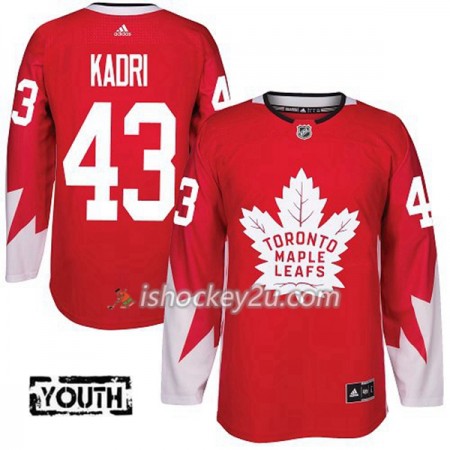 Børn NHL Toronto Maple Leafs Trøje Nazem Kadri 43 Adidas 2017-2018 Rød Authentic